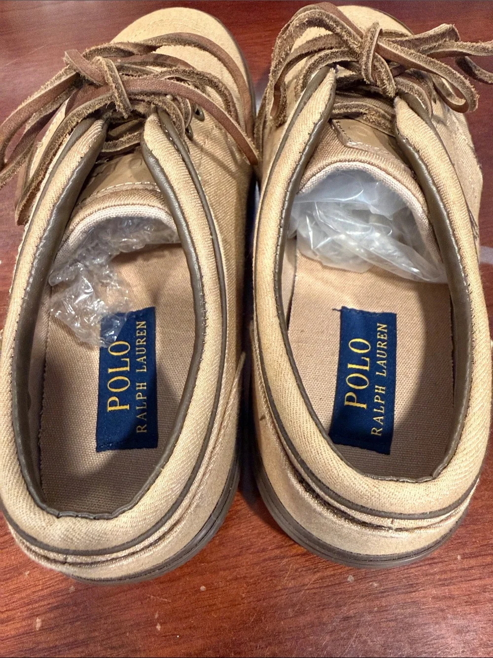 Polo by Ralph Lauren Men's Tan Canvas Boat Shoes